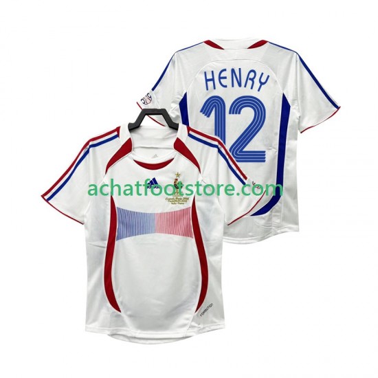 Maillot France Henry 12 Rétro Extérieur Tenue pour Homme 2006 Manche Courte