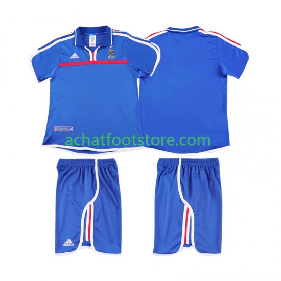 Maillot France Rétro Domicile Tenue pour Enfant 2022 Manche Courte