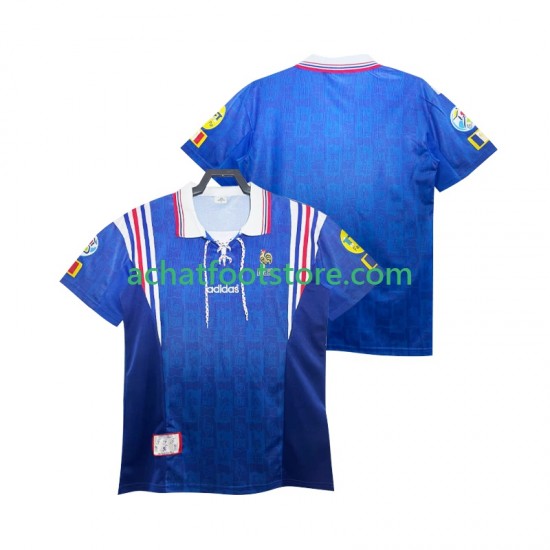 Maillot France Rétro Domicile Tenue pour Homme 1996 Manche Courte