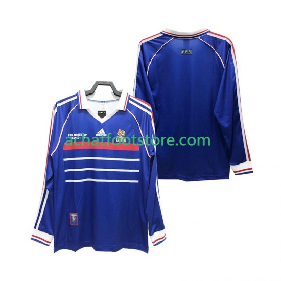 Maillot France Rétro Domicile Tenue pour Homme 1988 Manche Longue