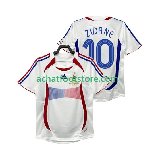 Maillot France ZIDANE 10 Rétro Extérieur Tenue pour Homme 2006 Manche Courte