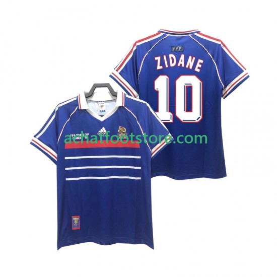 Maillot France ZIDANE 10 Rétro Domicile Tenue pour Homme 1988 Manche Courte