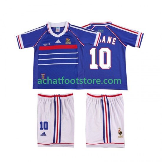 Maillot France ZINANE 10 Rétro Domicile Tenue pour Enfant 1988 Manche Courte
