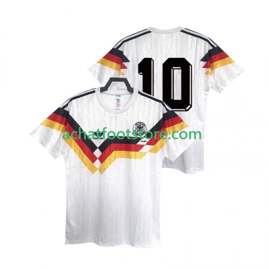 Maillot Allemagne 10 Rétro Domicile Tenue pour Homme 1990 Manche Courte