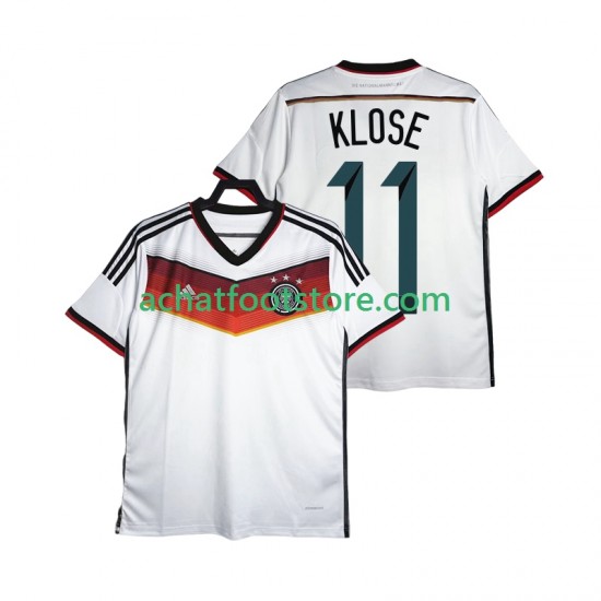 Maillot Allemagne Klose 11 Rétro Domicile Tenue pour Homme 2014 Manche Courte