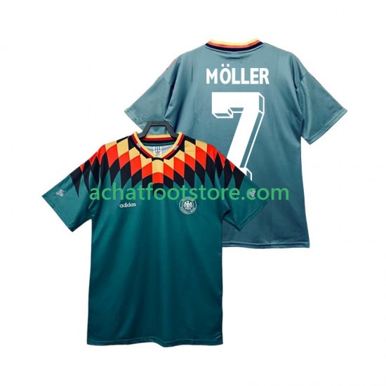 Maillot Allemagne MOLLER 7 Rétro Extérieur Tenue pour Homme 1994 Manche Courte