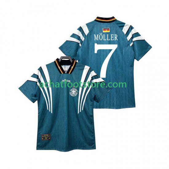 Maillot Allemagne MOLLER 7 Rétro Extérieur Tenue pour Homme 1996 Manche Courte