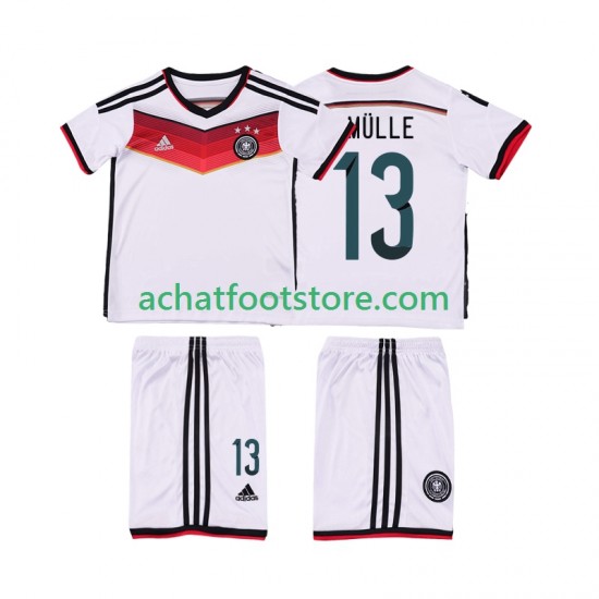Maillot Allemagne MULLER 13 Rétro Domicile Tenue pour Enfant 2014 Manche Courte
