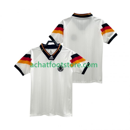 Maillot Allemagne Rétro Domicile Tenue pour Homme 1992 Manche Courte