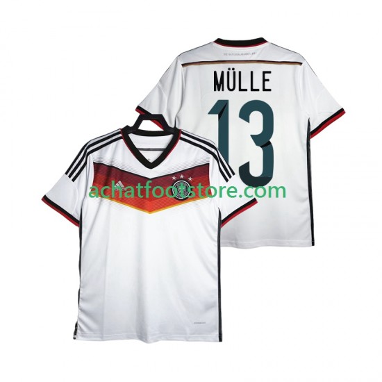 Maillot Allemagne MULLER 13 Rétro Domicile Tenue pour Homme 2014 Manche Courte