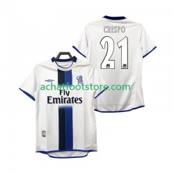Maillot Inter Milan CRESPO 21 Rétro Extérieur Tenue pour Homme 2008 1999 Manche Courte
