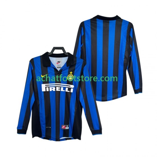 Maillot Inter Milan Rétro Domicile Tenue pour Homme 1988 2002 Manche Longue