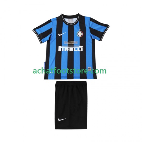Maillot Inter Milan Rétro Domicile Tenue pour Enfant 2009 2010 Manche Courte
