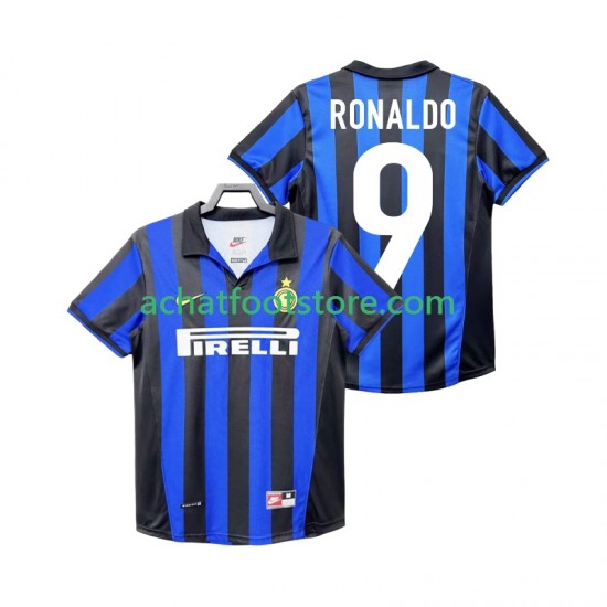 Maillot Inter Milan Roanldo 9 Rétro Domicile Tenue pour Homme 1988 2002 Manche Courte