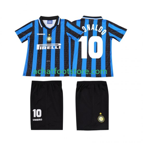 Maillot Inter Milan Ronaldo 10 Rétro Domicile Tenue pour Enfant 2004 1988 Manche Courte