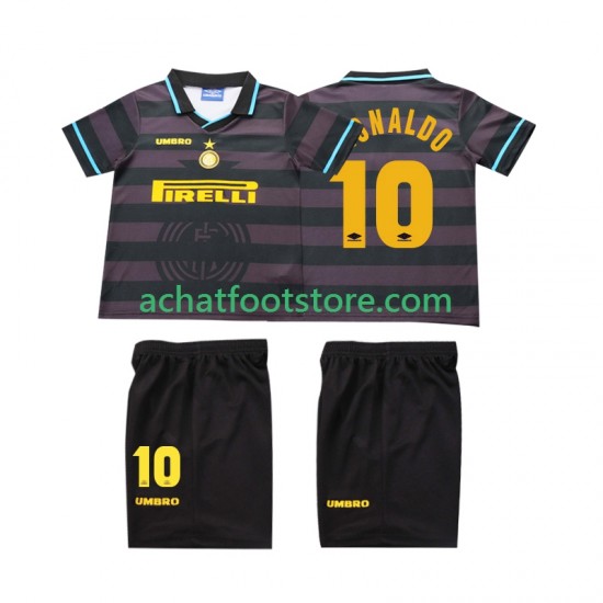 Maillot Inter Milan Ronaldo 10 Rétro 3ème Tenue pour Enfant 2004 1988 Manche Courte