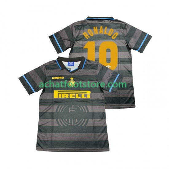 Maillot Inter Milan Ronaldo 10 Rétro 3ème Tenue pour Homme 2004 1988 Manche Courte