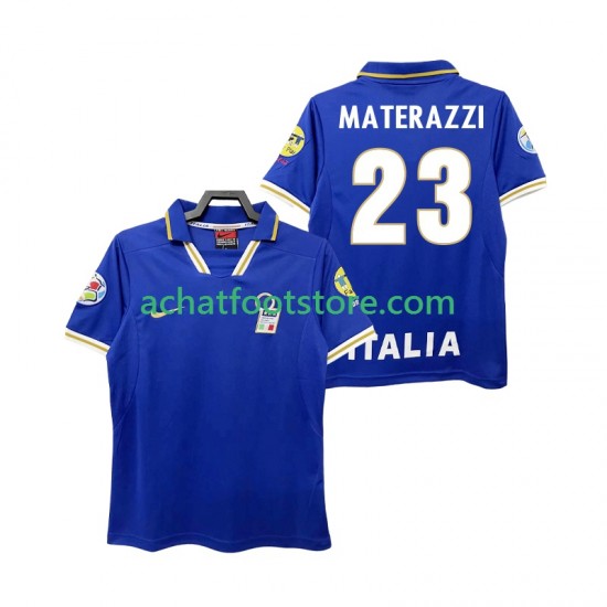 Maillot Italie MATERAZZI 23 Rétro Domicile Tenue pour Homme 1996 Manche Courte
