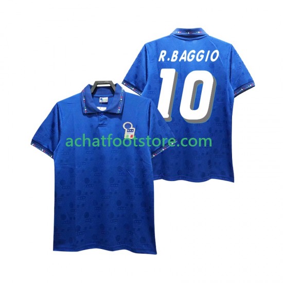 Maillot Italie Roberto Baggio 10 Rétro Domicile Tenue pour Homme 1994 Manche Courte