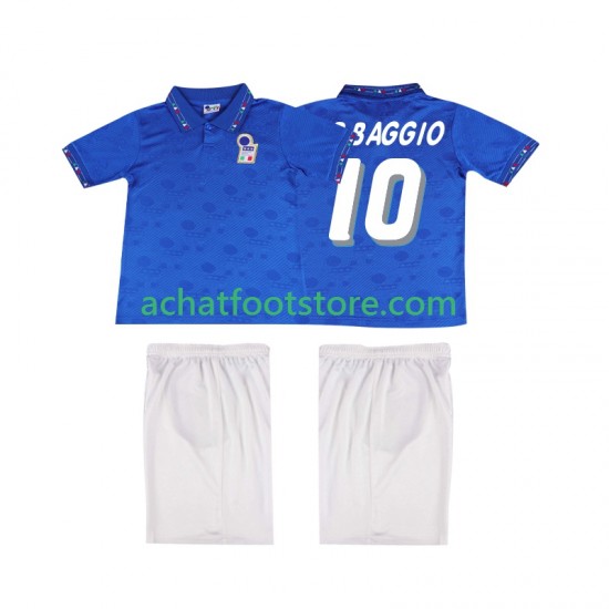 Maillot Italie Roberto Baggio 10 Rétro Domicile Tenue pour Enfant 1994 Manche Courte