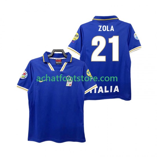 Maillot Italie ZOLA 21 Rétro Domicile Tenue pour Homme 1996 Manche Courte