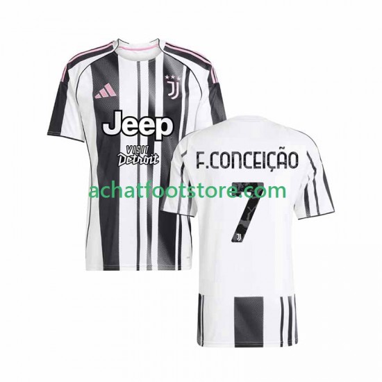 Maillot Juventus Francisco Conceicao 7 Domicile Tenue pour Homme 2025-2026 Manche Courte