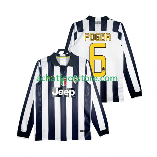 Maillot Juventus Pogba 6 Rétro Domicile Tenue pour Homme 2014 2015 Manche Longue