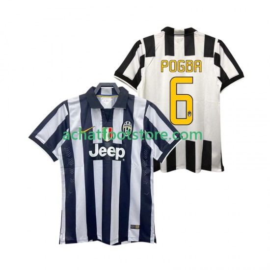 Maillot Juventus Pogba 6 Rétro Domicile Tenue pour Homme 2014 2015 Manche Courte