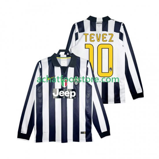 Maillot Juventus TEVEZ 10 Rétro Domicile Tenue pour Homme 2014 2015 Manche Longue