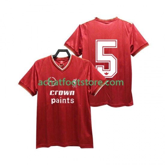 Maillot Liverpool 5 Rétro Domicile Tenue pour Homme 1985 1986 Manche Courte