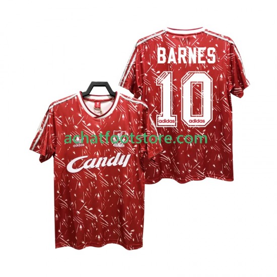 Maillot Liverpool BARNES 10 Rétro Domicile Tenue pour Homme 1989 1991 Manche Courte