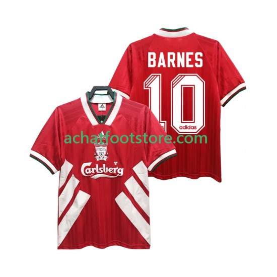 Maillot Liverpool BARNES 10 Rétro Domicile Tenue pour Homme 1993 1995 Manche Courte