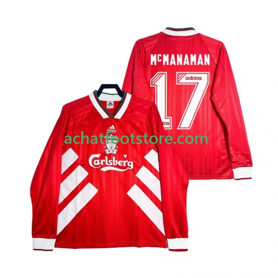 Maillot Liverpool MCMANAMAN 17 Rétro Domicile Tenue pour Homme 1993 1995 Manche Longue