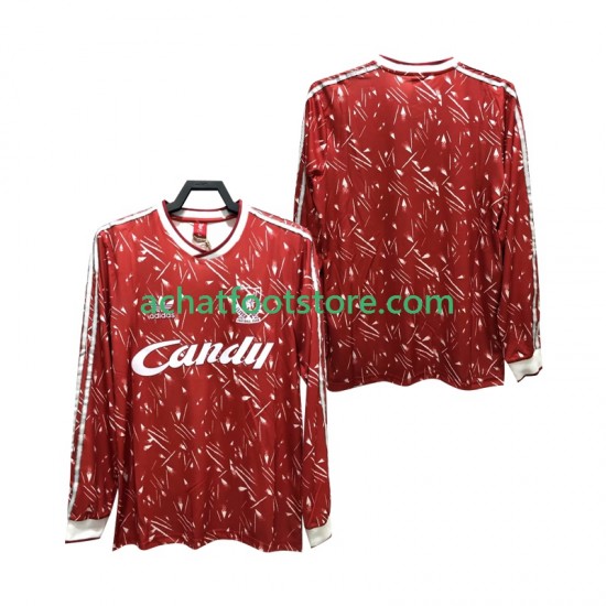 Maillot Liverpool Rétro Domicile Tenue pour Homme 1989 1991 Manche Longue