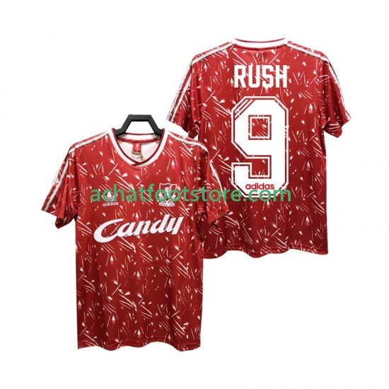 Maillot Liverpool Rush 9 Rétro Domicile Tenue pour Homme 1989 1991 Manche Courte