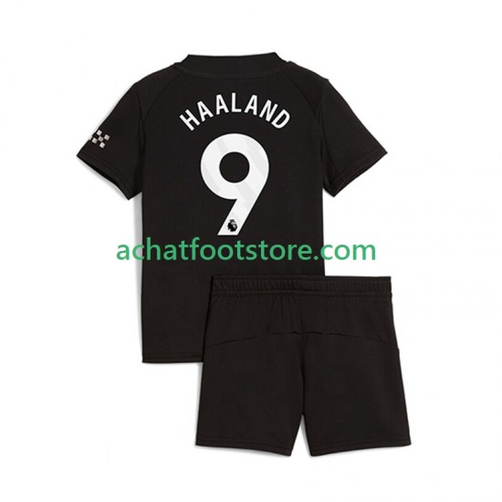 Maillot Manchester City Erling Haaland 9 Extérieur Tenue pour Enfant 2025-2026 Manche Courte