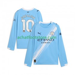 Maillot Manchester City Jack Grealish 10 Domicile Tenue pour Homme 2025-2026 Manche Longue