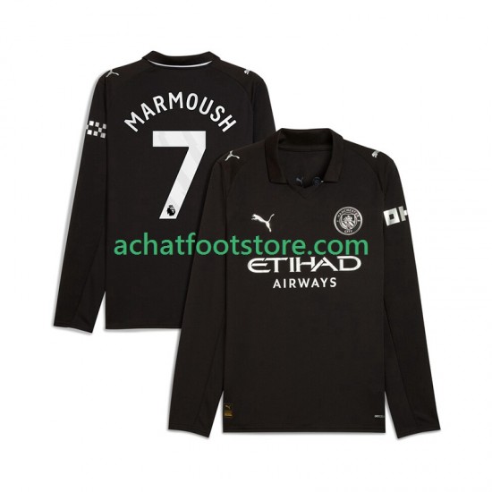 Maillot Manchester City Omar Marmoush 7 Extérieur Tenue pour Homme 2025-2026 Manche Longue