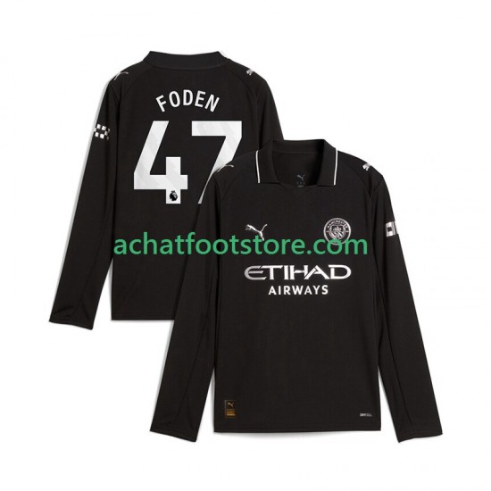 Maillot Manchester City Phil Foden 47 Extérieur Tenue pour Homme 2025-2026 Manche Longue