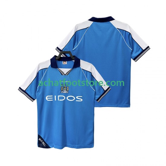 Maillot Manchester City Rétro Domicile Tenue pour Homme 2002 2011 Manche Courte