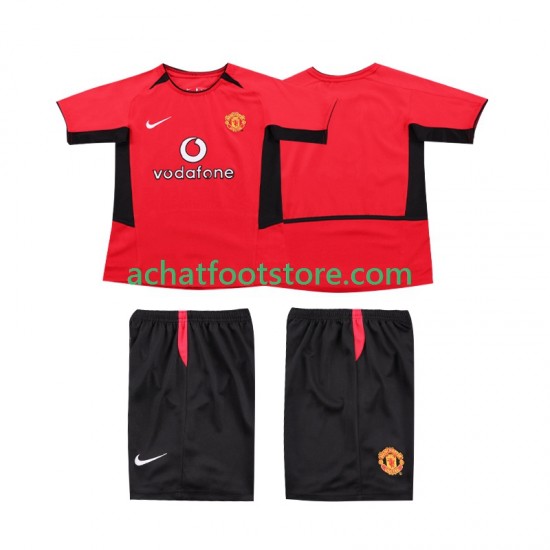 Maillot Manchester United Rétro Domicile Tenue pour Enfant 2010 1999 Manche Courte