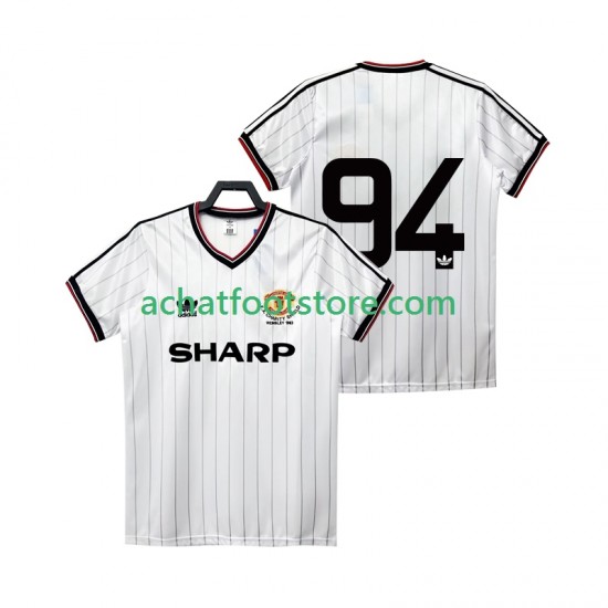 Maillot Manchester United 94 Rétro Extérieur Tenue pour Homme 1983 1984 Manche Courte