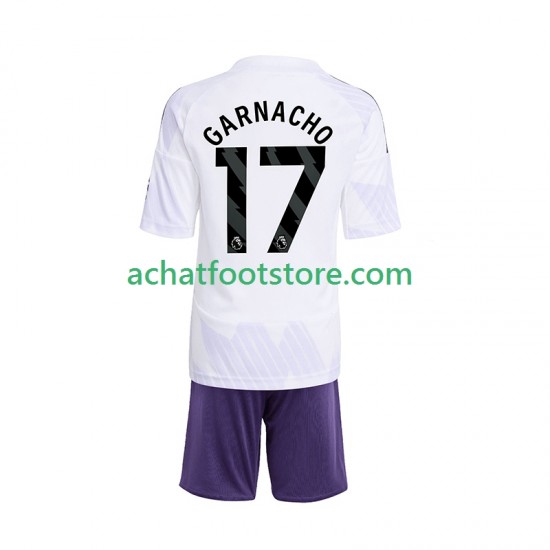 Maillot Manchester United Alejandro Garnacho 17 Extérieur Tenue pour Enfant 2025-2026 Manche Courte
