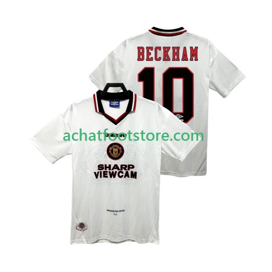 Maillot Manchester United BECKEHAM 10 Rétro Extérieur Tenue pour Homme 1996 2004 Manche Courte