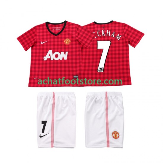 Maillot Manchester United BECKHAM 7 Rétro Domicile Tenue pour Enfant 2012 2013 Manche Courte