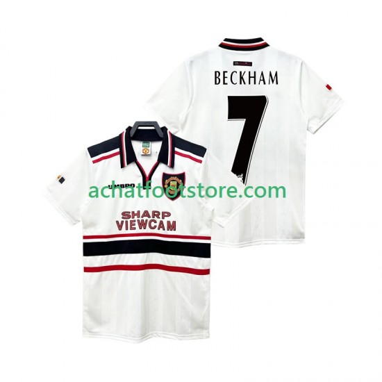 Maillot Manchester United Beckham 7 Rétro Extérieur Tenue pour Homme 1988 2002 Manche Courte