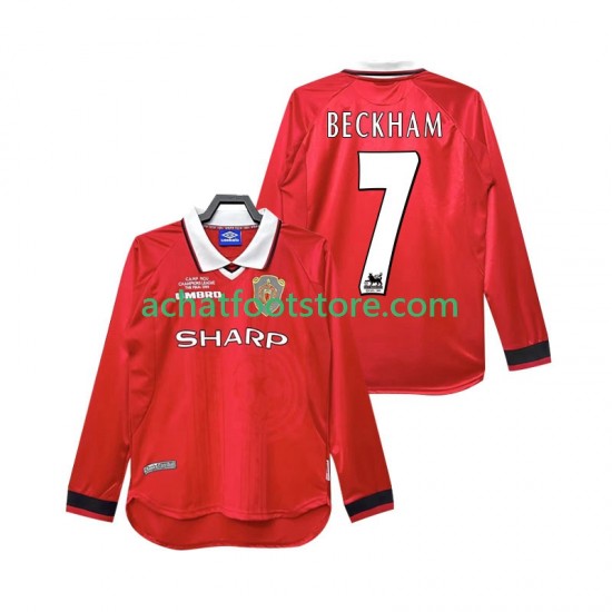Maillot Manchester United Beckham 7 Rétro Domicile Tenue pour Homme 2002 2022 Manche Longue