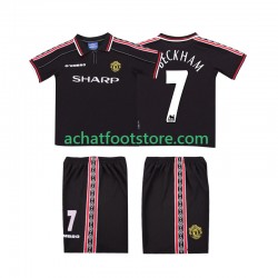 Maillot Manchester United Beckham 7 Rétro Extérieur Tenue pour Enfant 1988 2002 Manche Courte