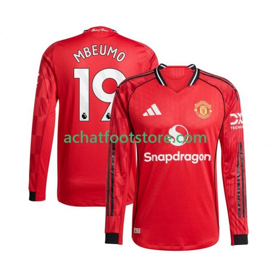 Maillot Manchester United Bryan Mbeumo 19 Domicile Tenue pour Homme 2025-2026 Manche Longue