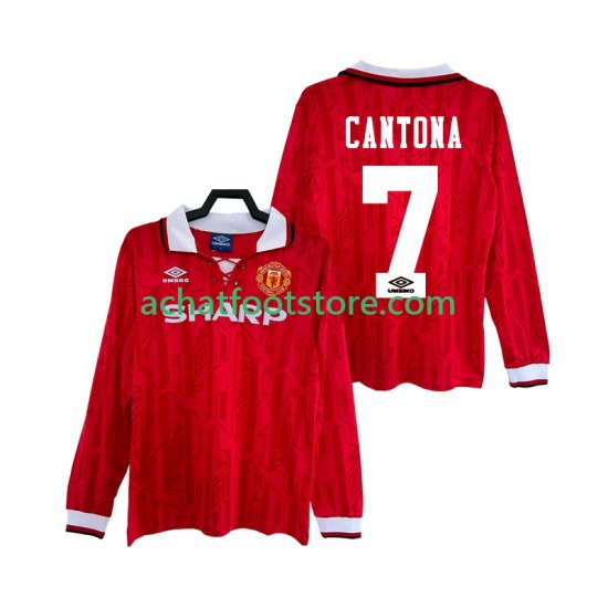 Maillot Manchester United CANTONA 7 Rétro Domicile Tenue pour Homme 1992 1994 Manche Longue